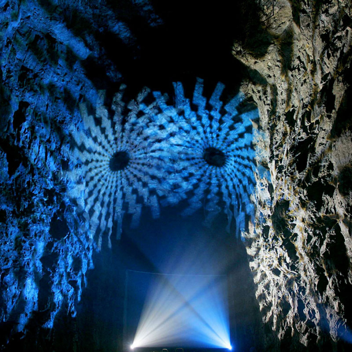 Lasershow im Bergwerk